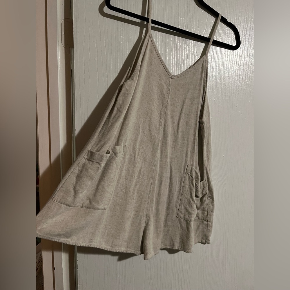 Carly Jean Cream Sleeveless Romper